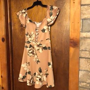 Charlotte Russe sz small soft pink or flesh colored floral dress